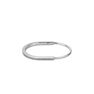 TIFFANY NARROW BANGLE IN WHITE GOLD WITH HALF PAVÉ DIAMONDS 74363938